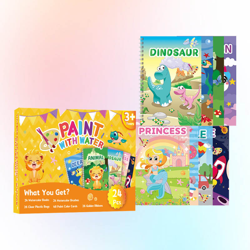 24-pack pocket aquarel kleurboekenset